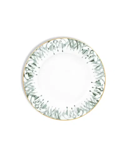 Mojjere Fine Porcelain Dinner Plate - White & Sage Green Design