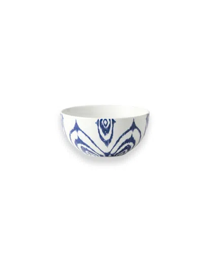 Mojjere Fine Porcelain Salad Bowl - White & Blue Design