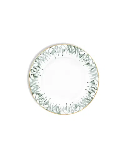 Mojjere Fine Porcelain Soup Plate - White & Sage Green Design