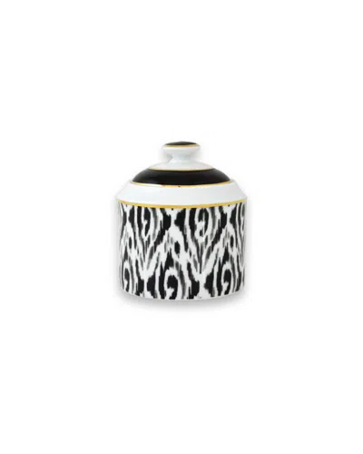 Mojjere Fine Porcelain Sugar Pot - Black&white Graphic Pattern In Multi