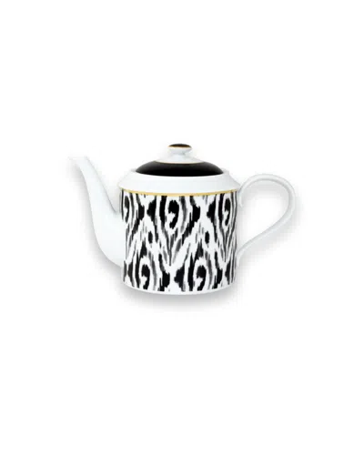 Mojjere Fine Porcelain Tea Pot - Black & White Graphic Pattern In Multi