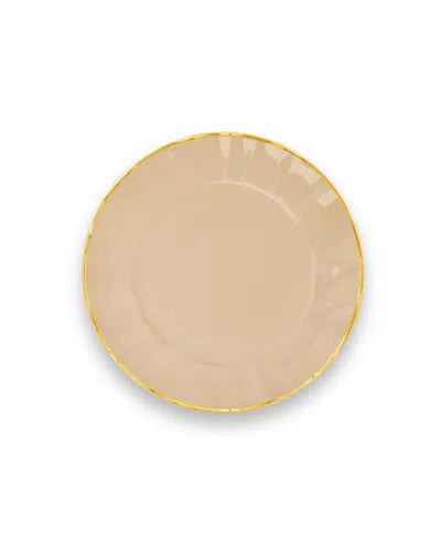 Mojjere Pink Fine Porcelain Charger Plate - Mocha Color Design