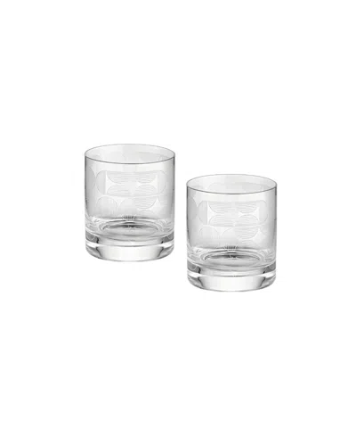 Mojjere White Water Glass - Solar Graphic Pattern - 2pcs