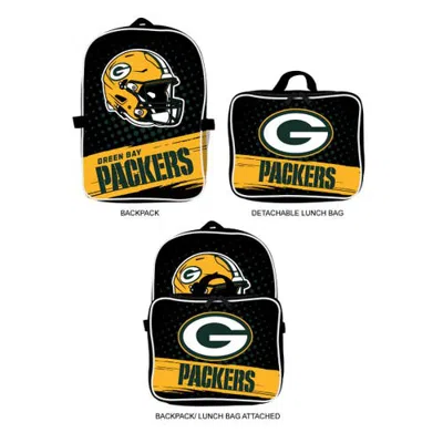 Mojo Green Bay Packers Backpack & Lunch Box 2-piece Set In Black