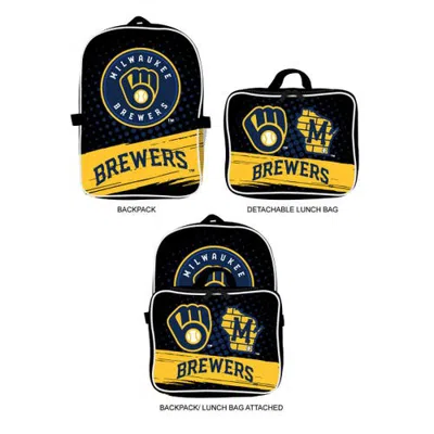 Mojo Milwaukee Brewers Backpack & Lunch Box 2-piece Set In Black