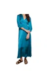 Mokib Women's Cross-neck Long Dress  With Long Sleeves