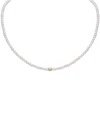 Moksh 18k Yellow Gold Diamond And Freshwater Pearl Necklace In Metallic