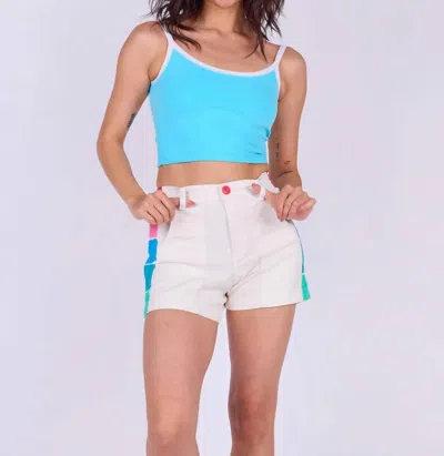 Mokuyobi Sidebar Elastic Back Waistband Shorts In Icing In Multi