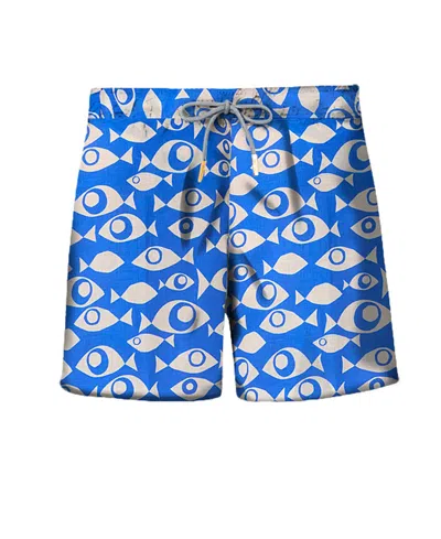 Mola Mola Boys' Swimwear Trunk Pisces Waves Kids Short - Little Kid, Big Kid In Blue