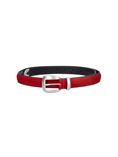 Molebo Belt In Pony Hair In Red