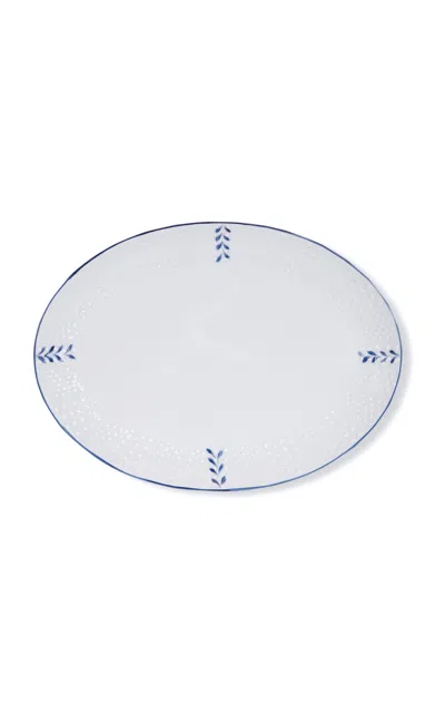 Molecot Oval Serving Platter Coral Blue