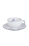 Molecot Tea Cup And Saucer Coral Blue