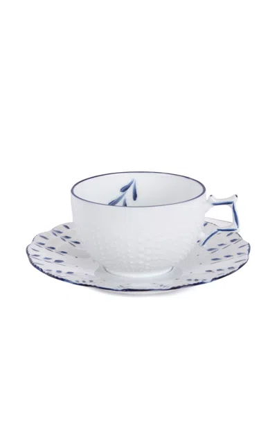 Molecot Tea Cup And Saucer Coral Blue