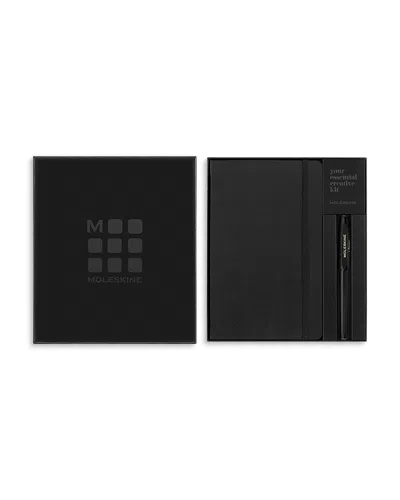 Moleskine Classic Notebook And Kaweco Rollerball Pen Set In Black