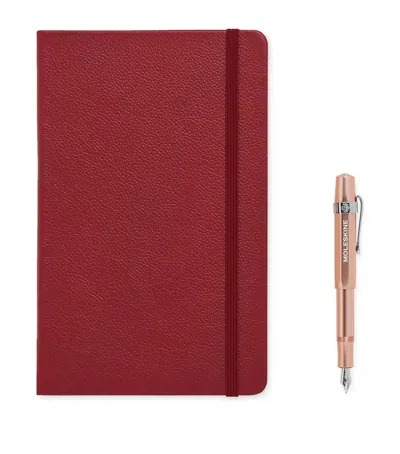 Moleskine Le Duo Ecriture Fountain Pen And Notebook Set In Rose Gold