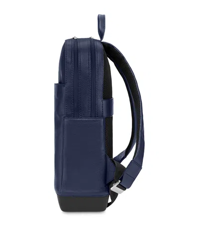 Moleskine Leather Pro Backpack In Blue