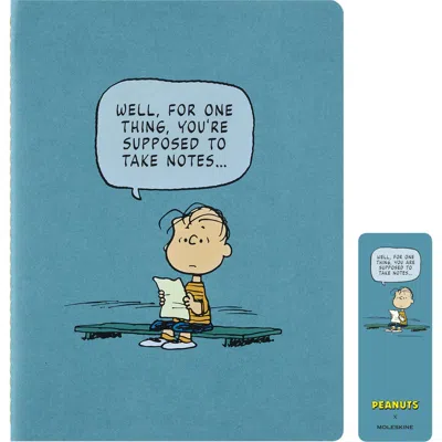 Moleskine Peanuts Linus Extra-large Ruled Notebook In Blue