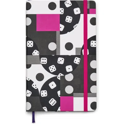 Moleskine X Marc Jacobs Joy Large Hard Cover Ruled Notebook In Magenta/black Dice