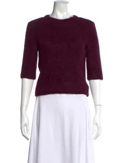 Pre-owned Molli Alpaca Crew Neck Sweater In Burgundy