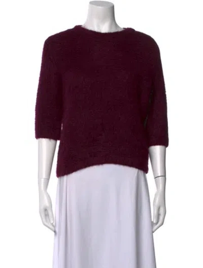 Pre-owned Molli Alpaca Crew Neck Sweater In Burgundy