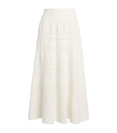 Molli Cotton Crochet Midi Skirt In White