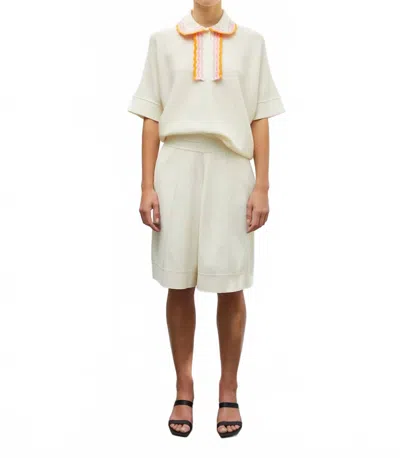Molli Couture Knit Bermuda Shorts In Natural In White