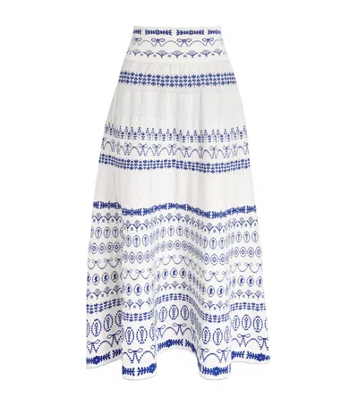 Molli Jacquard-knit Midi Skirt In Blue