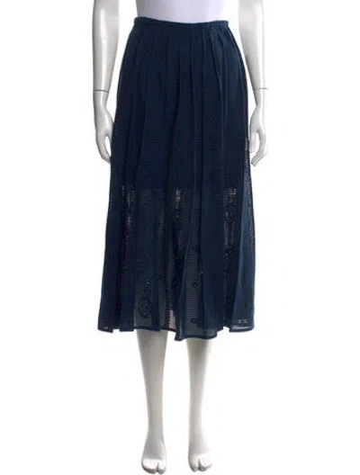 Pre-owned Molli Lace Pattern Midi Length Skirt In Blue