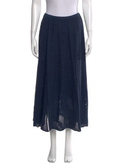 Pre-owned Molli Lasercut Accents Midi Length Skirt In Blue