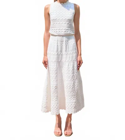 Molli Long Croquet Knit Dress In Milk In White