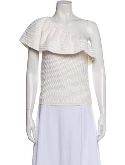 Pre-owned Molli One-shoulder Short Sleeve Top In Neutral