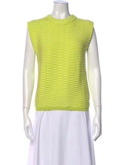 Pre-owned Molli Patterned Crew Neck Top In Green
