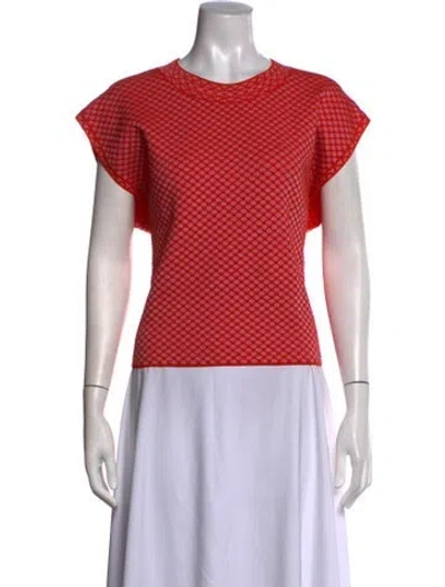 Pre-owned Molli Patterned Crew Neck Top In Red