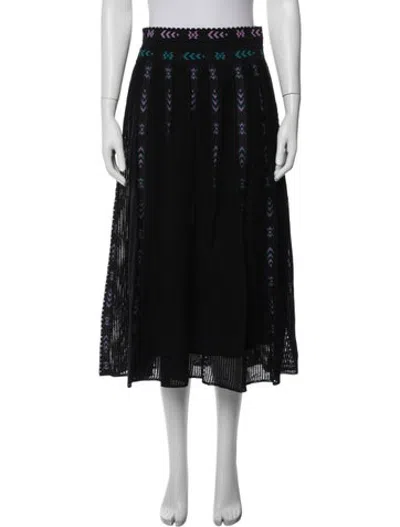 Pre-owned Molli Patterned Midi Length Skirt In Black