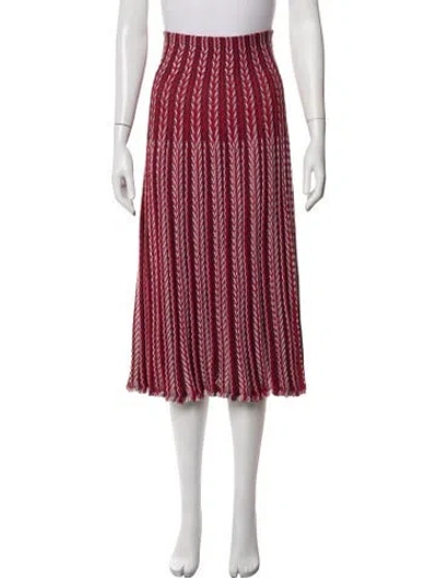 Pre-owned Molli Patterned Midi Length Skirt In Red