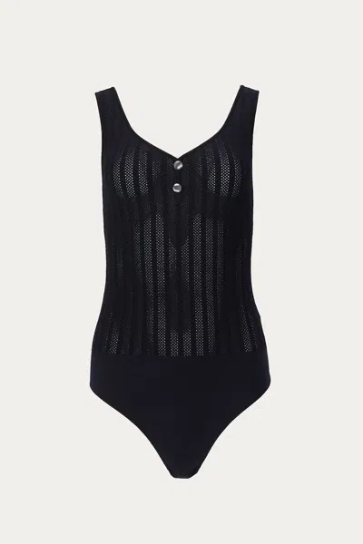 Molli Petra Bodysuit In Deep Midnight In Black