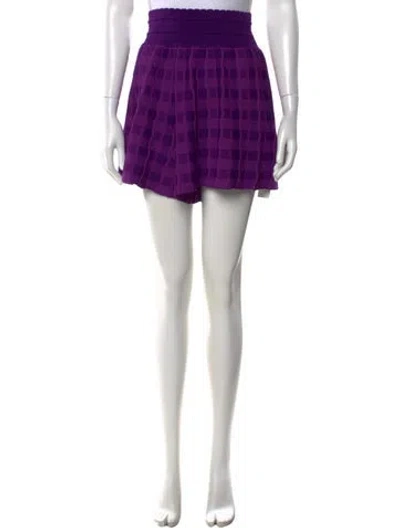 Pre-owned Molli Plaid Print Mini Shorts In Purple
