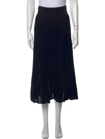 Pre-owned Molli Pleated Accents Midi Length Skirt In Black