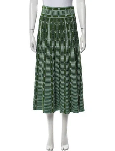 Pre-owned Molli Printed Midi Length Skirt In Green