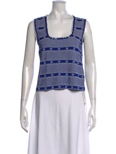 Pre-owned Molli Striped Scoop Neck Top In White