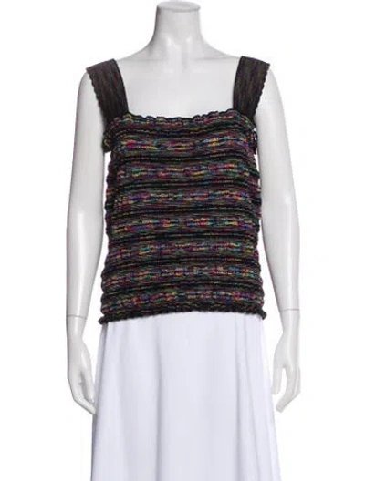 Pre-owned Molli Striped Square Neckline Top In Multi