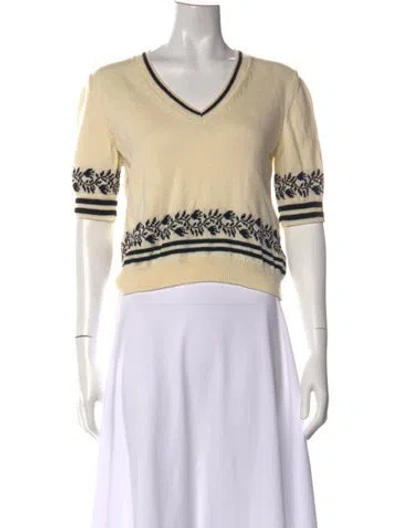 Pre-owned Molli Virgin Wool Floral Print Sweater In Neutral