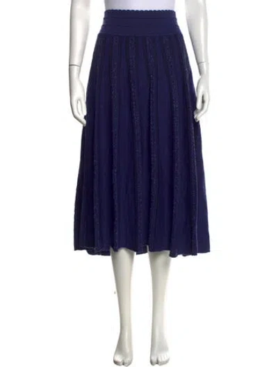 Pre-owned Molli Virgin Wool Midi Length Skirt In Blue