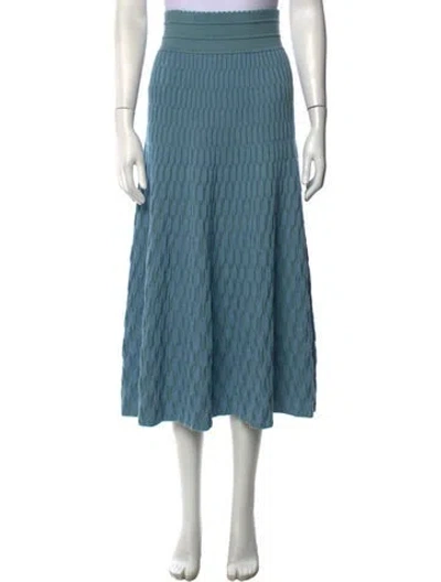 Pre-owned Molli Virgin Wool Midi Length Skirt In Blue