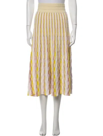Pre-owned Molli Virgin Wool Midi Length Skirt In White