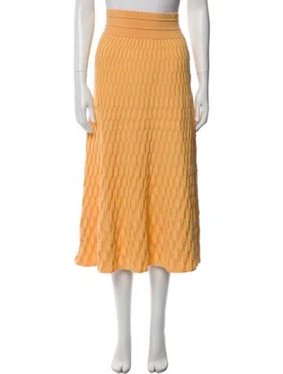 Pre-owned Molli Virgin Wool Midi Length Skirt In Yellow