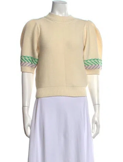 Pre-owned Molli Virgin Wool Mock Neck Sweater In Neutrals