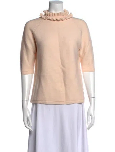 Pre-owned Molli Virgin Wool Mock Neck Sweater In Neutrals/pink