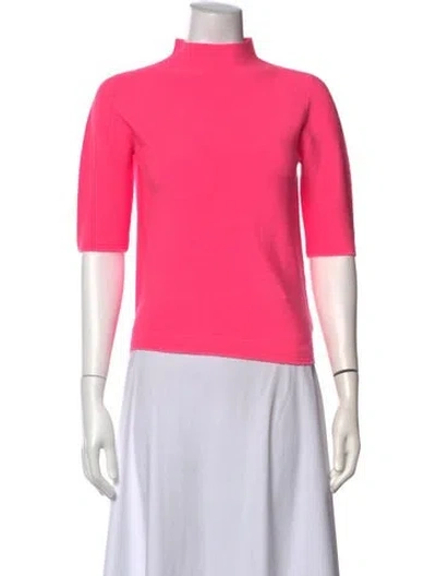 Pre-owned Molli Virgin Wool Mock Neck Sweater In Pink