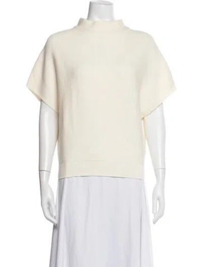 Pre-owned Molli Virgin Wool Mock Neck Sweater In White